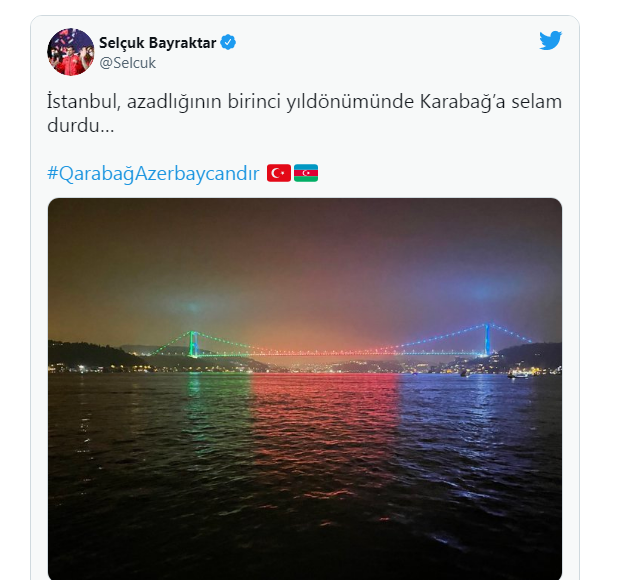 Selçuk Bayraktar Zəfər Günü ilə bağlıpaylaşım etdi