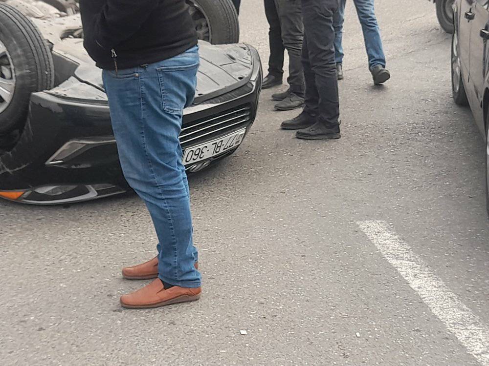 Abşeronda dəhşətli qəza:Polis sürücünü xilas etdi (FOTOLAR)