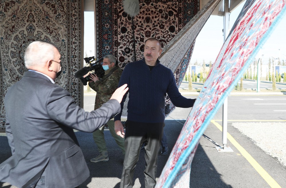 İlham Əliyev Ağdam Sənaye Parkında iki müəssisənin təməlini qoyub- FOTOLAR