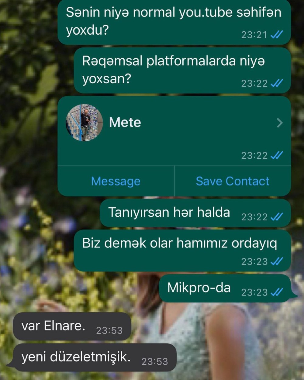 Rəhim Rəhimlinin son "Whatsapp" yazışmaları- FOTOLAR