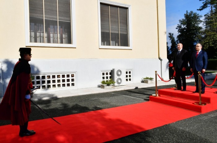 Prezidentin Tiranada rəsmi qarşılanma mərasimi- FOTOLAR