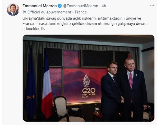 Makrondan türkcə PAYLAŞIM- Ərdoğanla görüş zamanı... (FOTO)