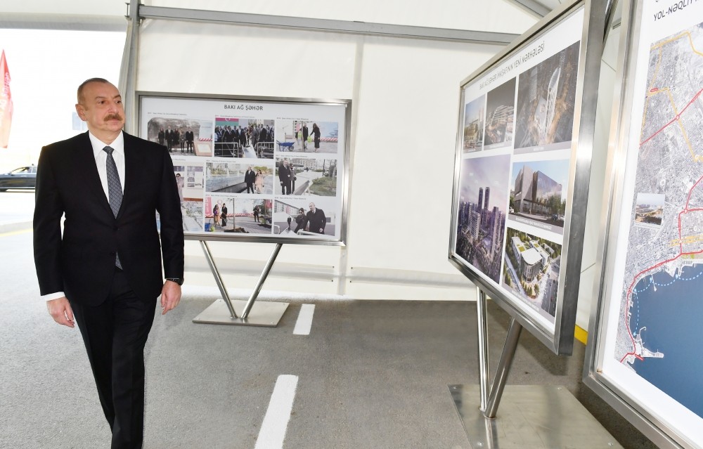 İlham Əliyev Ağ Şəhərdə təməlqoyma mərasimində- FOTOLAR