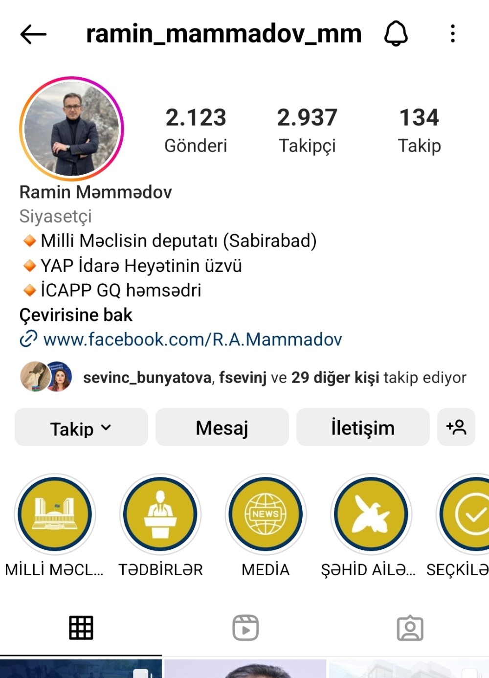 "İnstagram"da ən çox izləyicisi olan azərbaycanlı millət vəkilləri- FOTOLAR