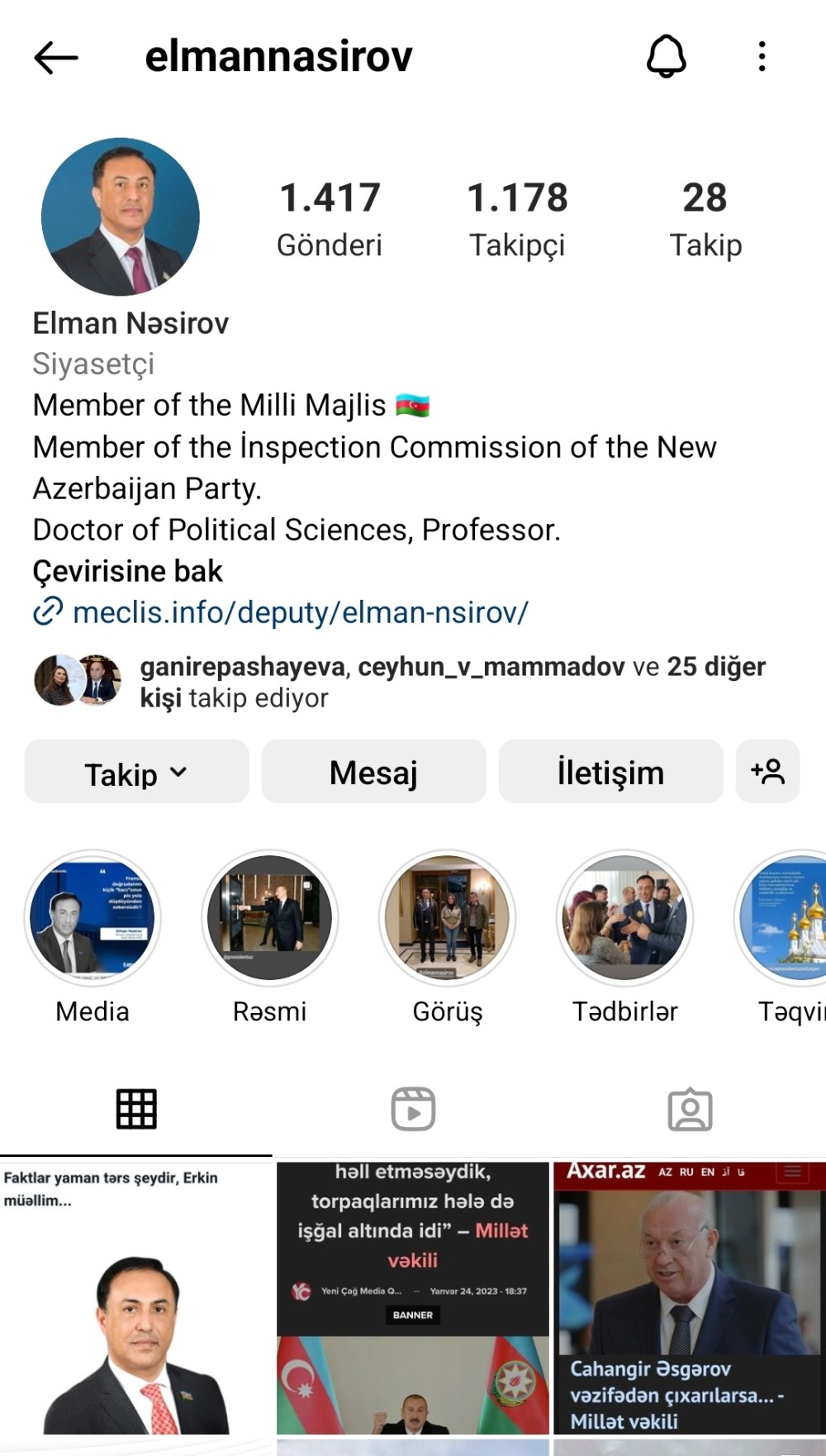 "İnstagram"da ən çox izləyicisi olan azərbaycanlı millət vəkilləri- FOTOLAR