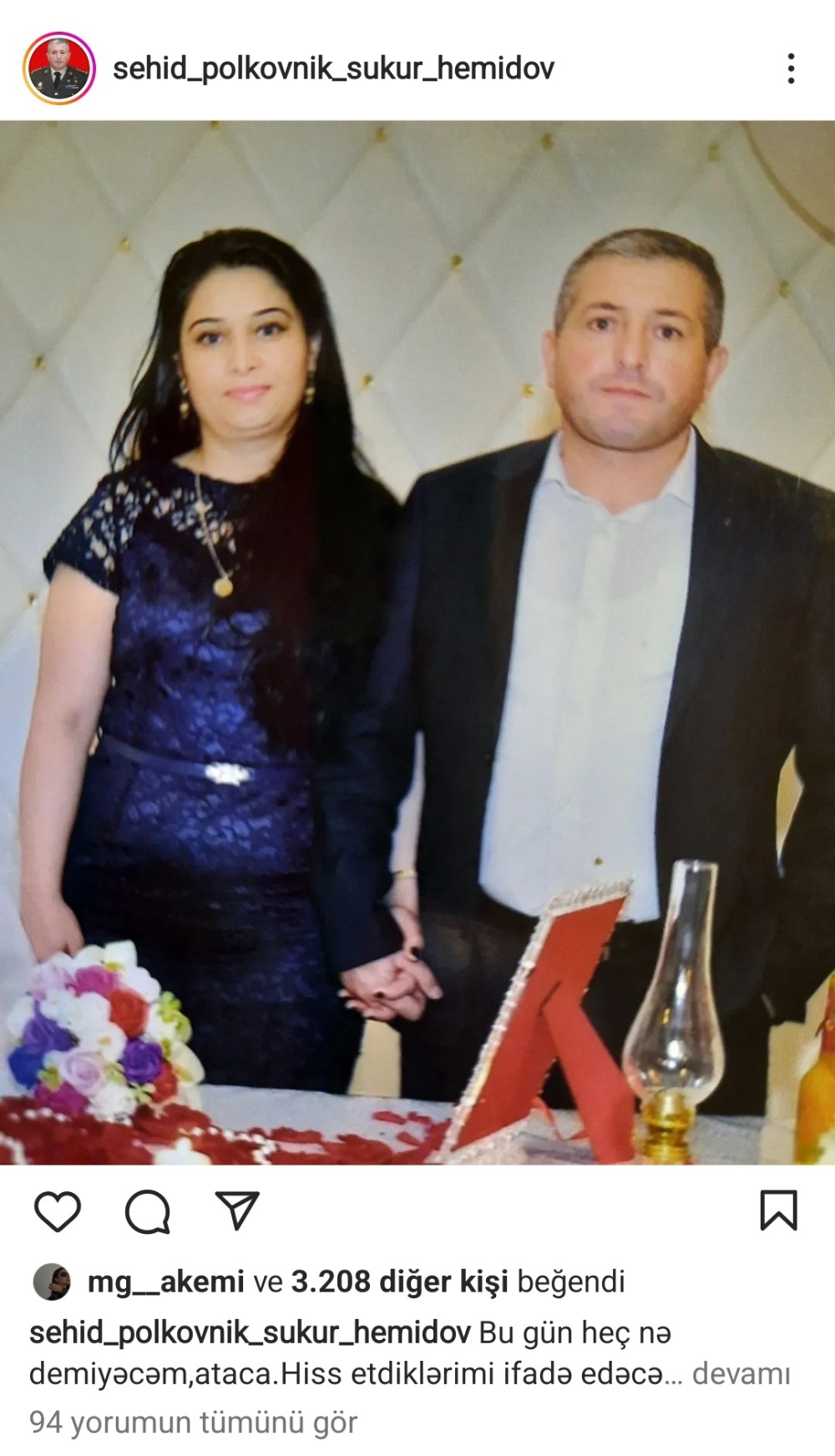 Şəhid polkovnik Şükür Həmidovun oğlunun paylaşımı ürək dağladı- FOTO