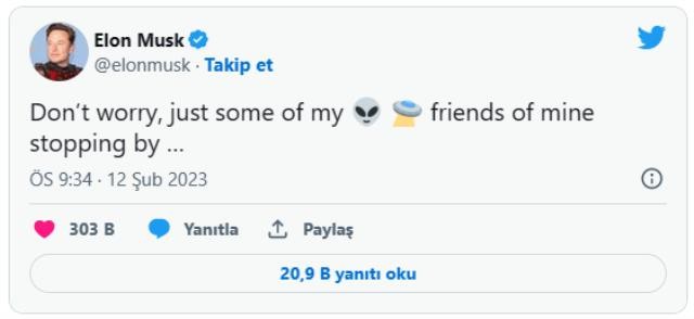 İlon Mask ABŞ ordusunun vurduğu UNO-nu paylaşdı