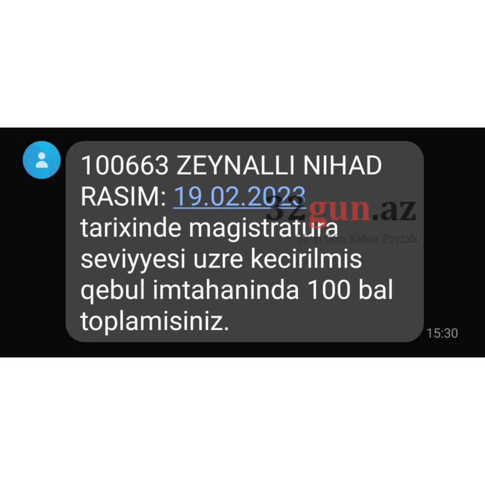 Magistraturaya qəbul imtahanında REKORD NƏTİCƏ- 100 bal TOPLADI (FOTO)