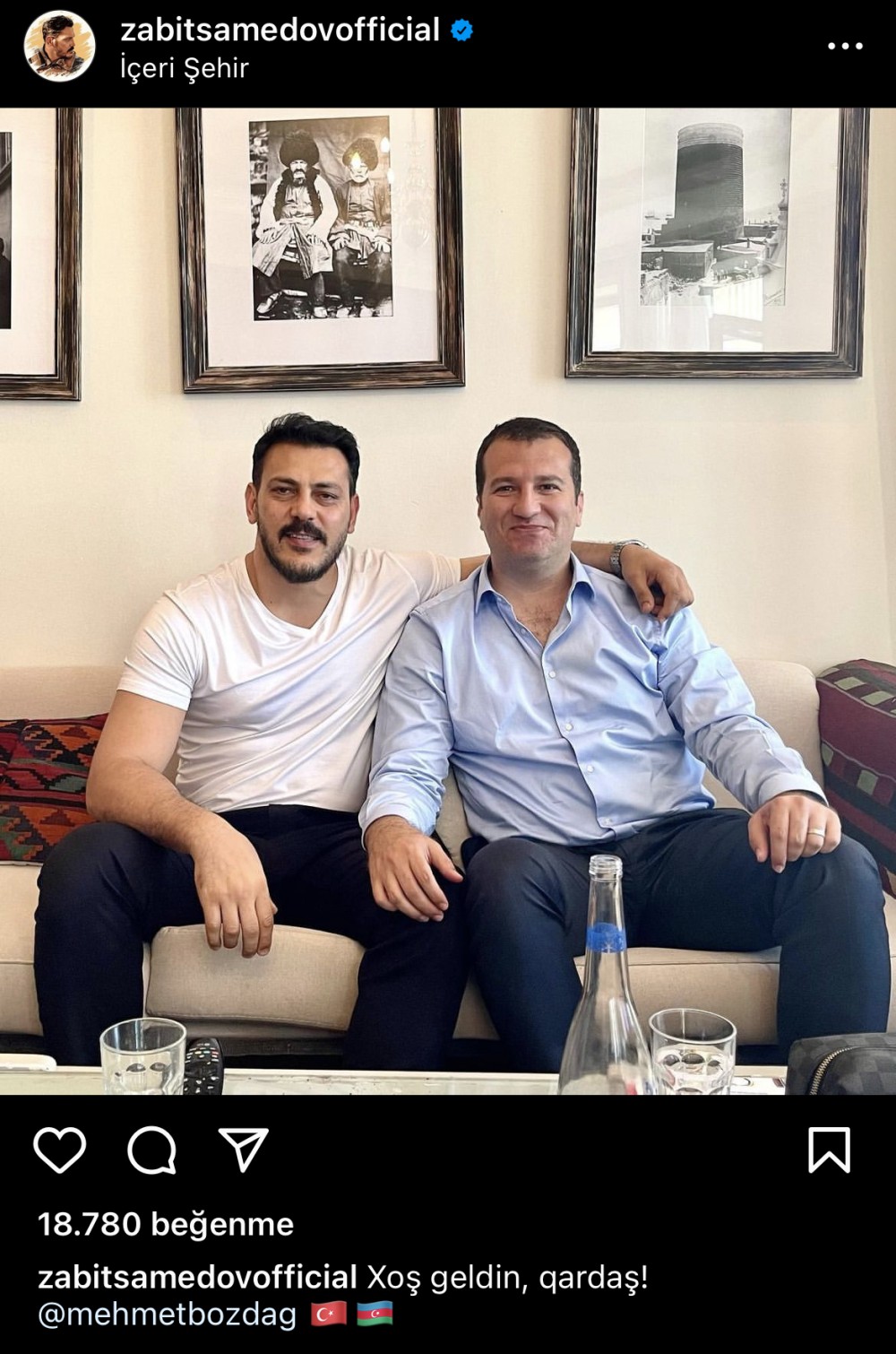 Zabit Səmədov türkiyəli məşhurla fotosubu paylaşdı:“Xoş gəldim qardaş”