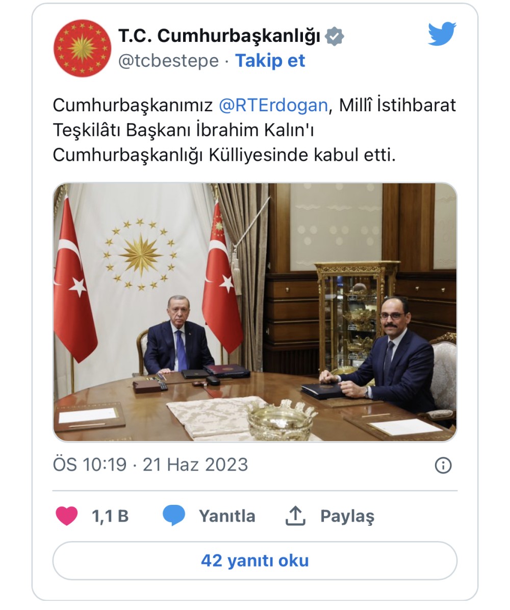 Ərdoğan MİT-in yeni rəhbərini qəbul etdi