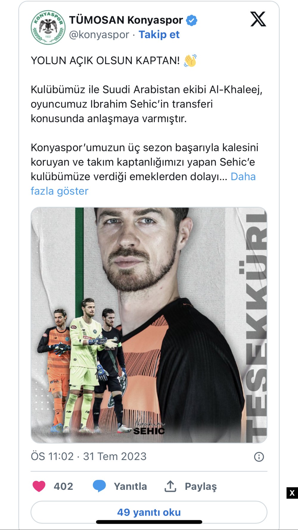 “Konyaspor” onunla yollarını ayırdı