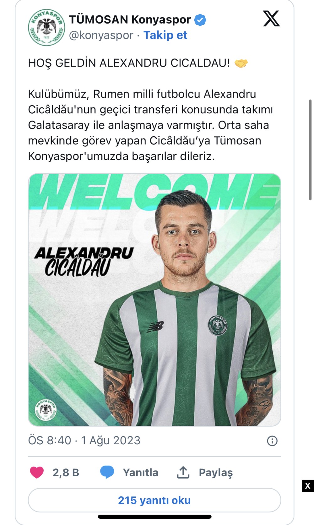 “Qalatasaray”dan bu kluba getdi- FOTO