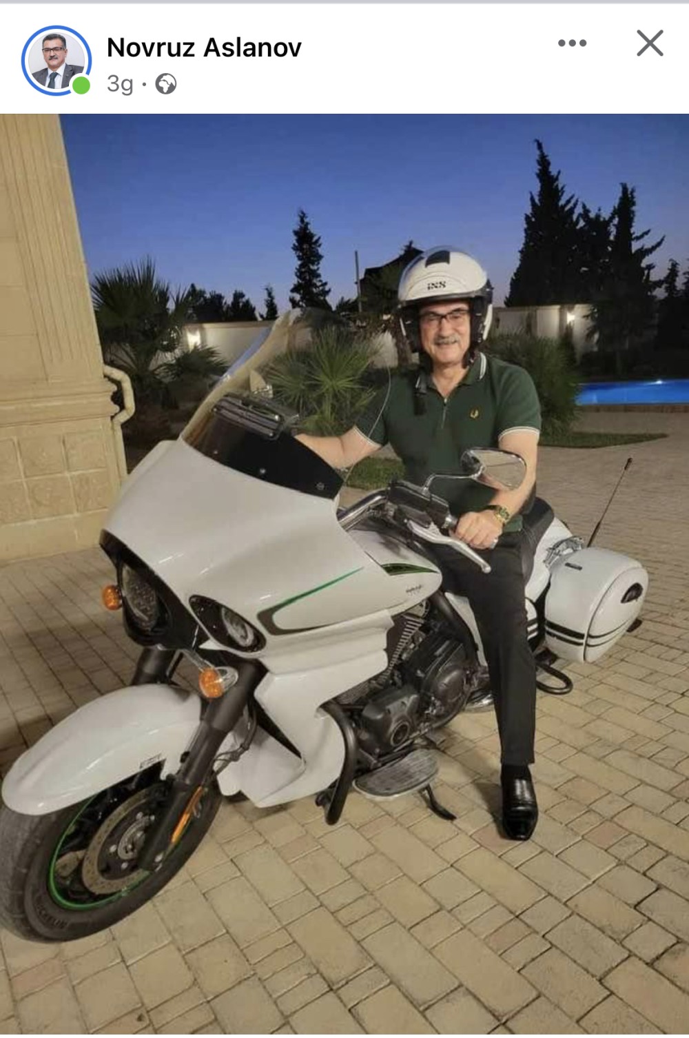 Millət vəkili Novruzəli Aslanovun fotosu diqqət çəkdi- Motosikletin qiyməti ... (FOTO)