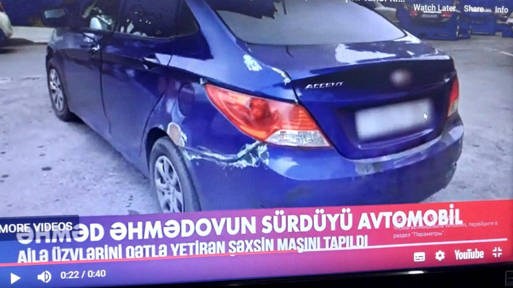 Bakıda ailəsini qətlə yetirən Əhmədin taksi kimi sürdüyü maşının FOTOları