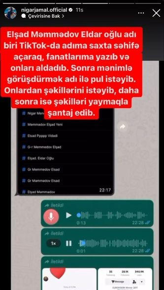 "TikTok"da Nigar Camalın adından dələduzluq edildi - FOTOLAR