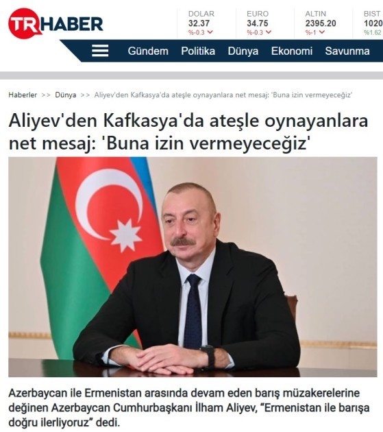 Türkiyə mediası İlham Əliyevin Forumdakı açıqlamalarından yazdı(FOTOLAR)