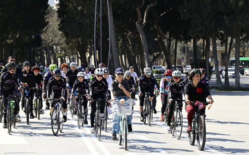 Leyla Əliyeva Bakıda veloyürüşə qatıldı -FOTO