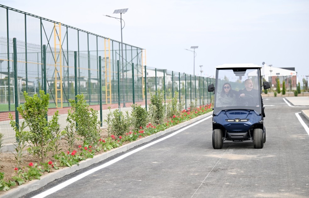 Prezident və xanımı Sarıcalı kəndinin açılışında iştirak ediblər -YENİLƏNİB (FOTOLAR+VİDEO)