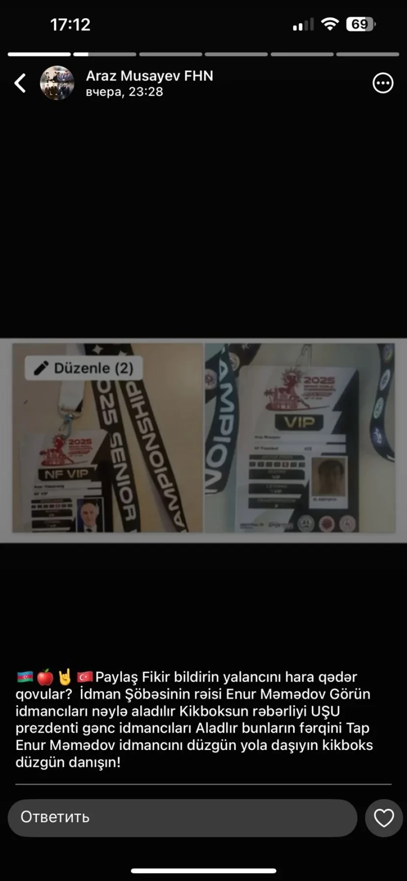 Araz Musayev vurulmazdan öncə bu məmurla bağlı paylaşım edibmiş   —   ŞOK DETALLAR 