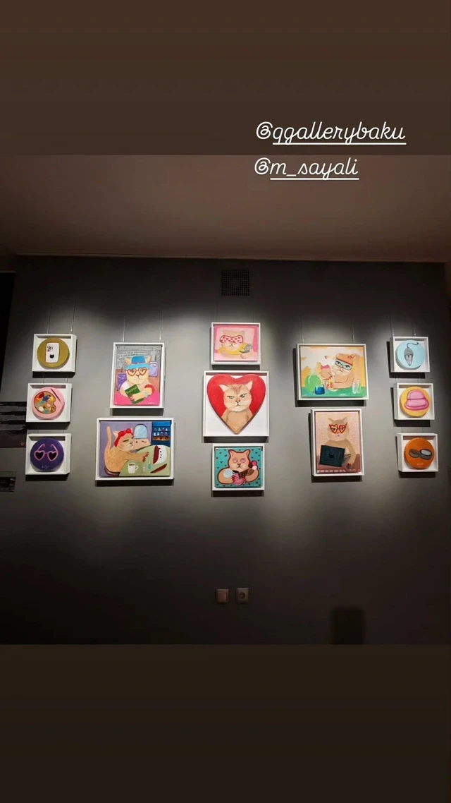 Arzu Əliyeva rəsm qalereyasında - FOTOLAR