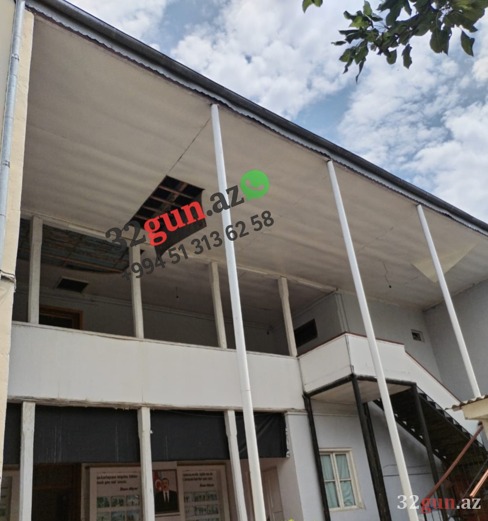 Qazax Təhsil Sektorunun binasında BİABIRÇILIQ:Tavan uçub... / FOTO