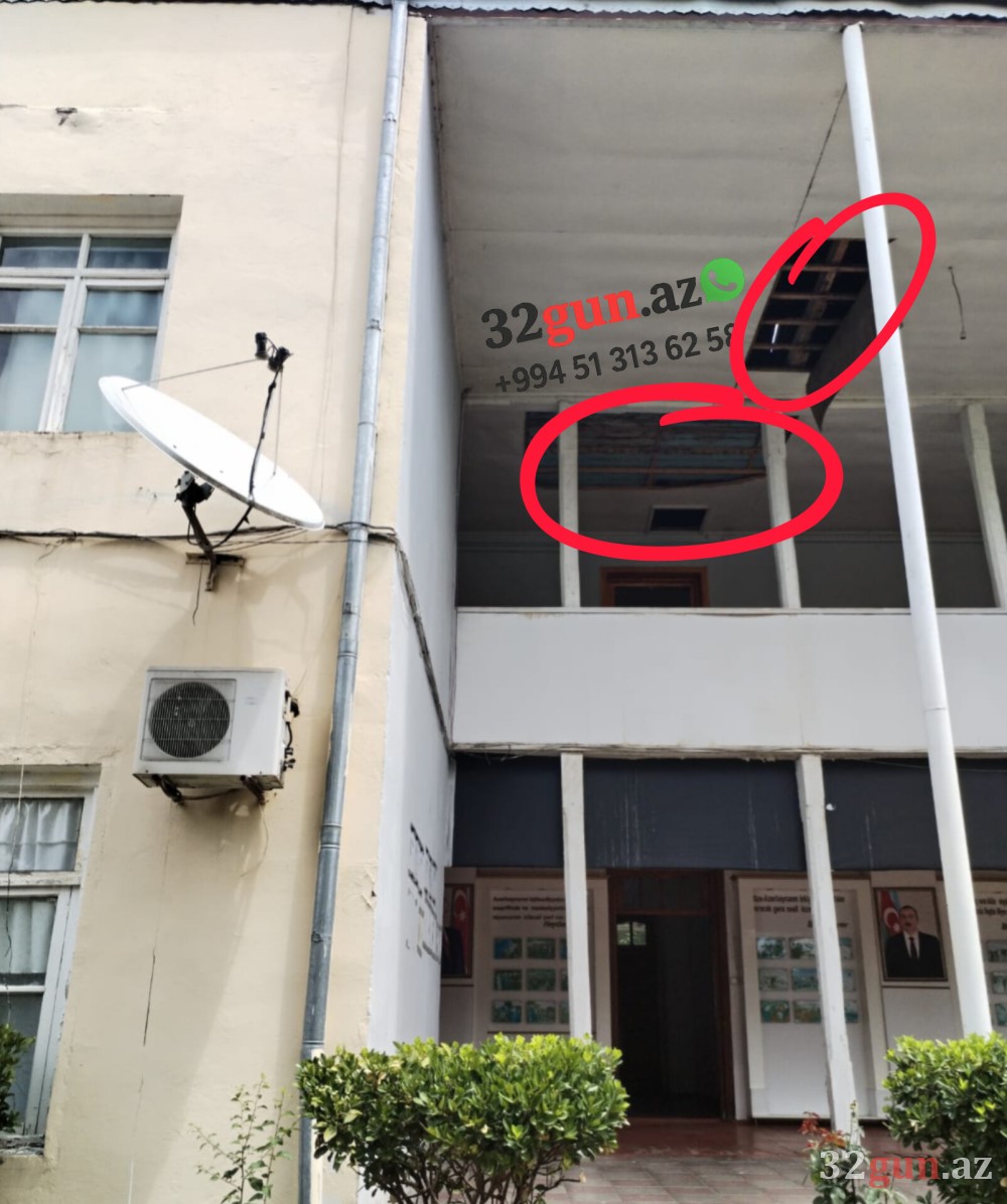 Qazax Təhsil Sektorunun binasında BİABIRÇILIQ:Tavan uçub... / FOTO