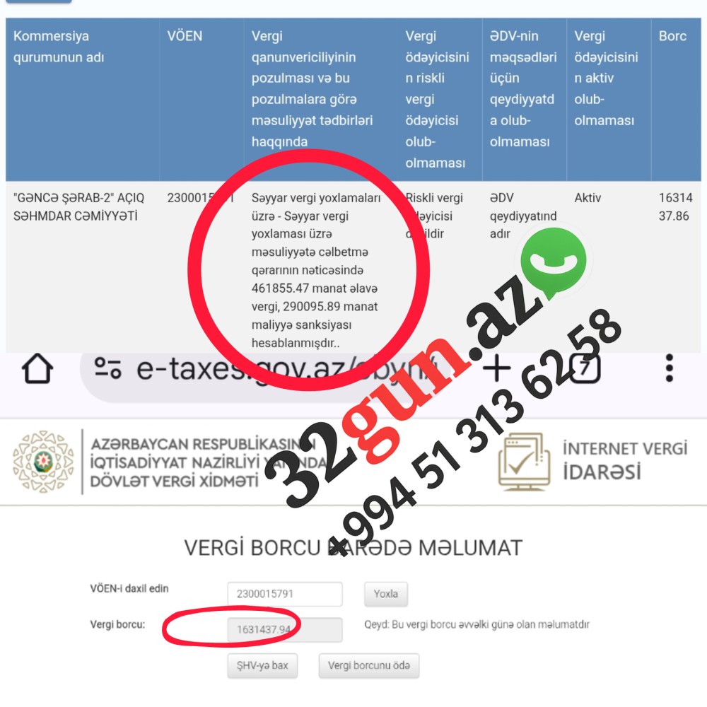 "Gəncə Şərab-2 ASC” şirkətində DVX yoxlama apardı- Külli miqdarda borc və böyük məbləğdə cərimə + FOTO