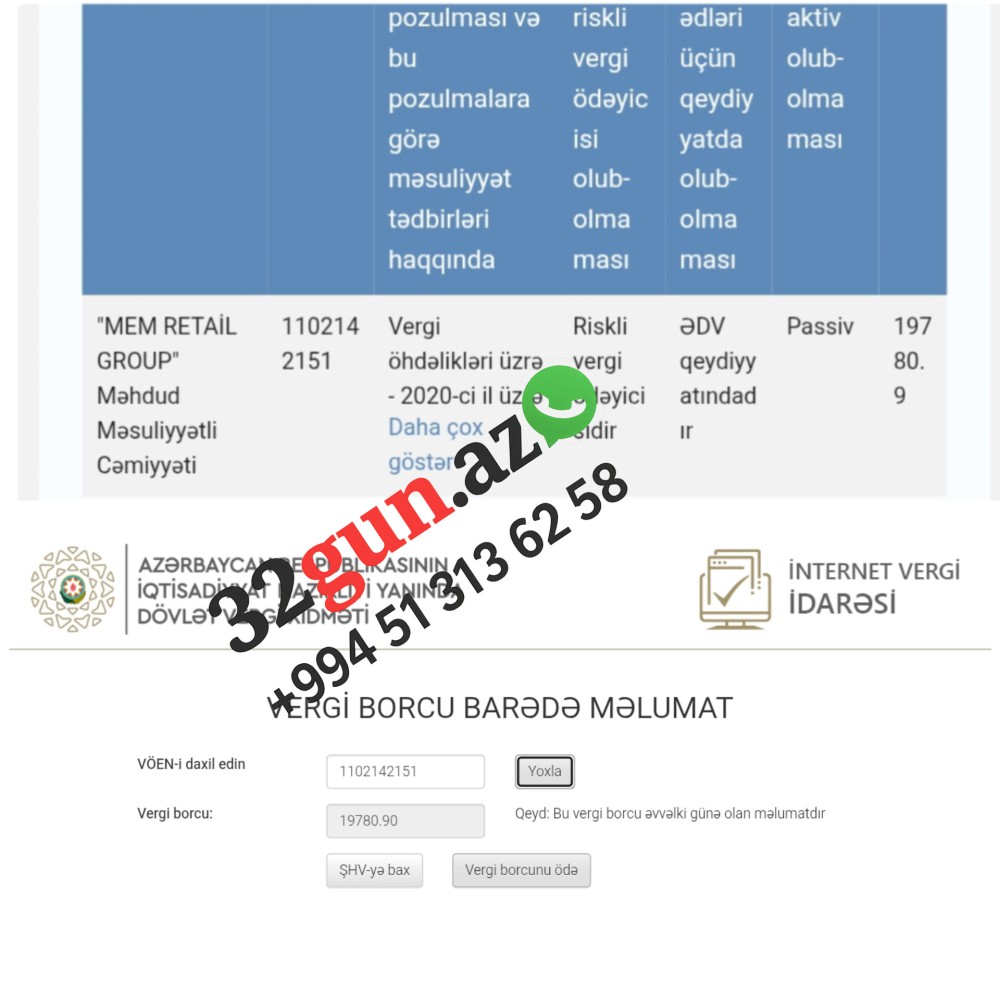 “MEM Retail Group” riskli vergi ödəyicisi kimi qeydə alınıb - Vergi borcu var / FOTO