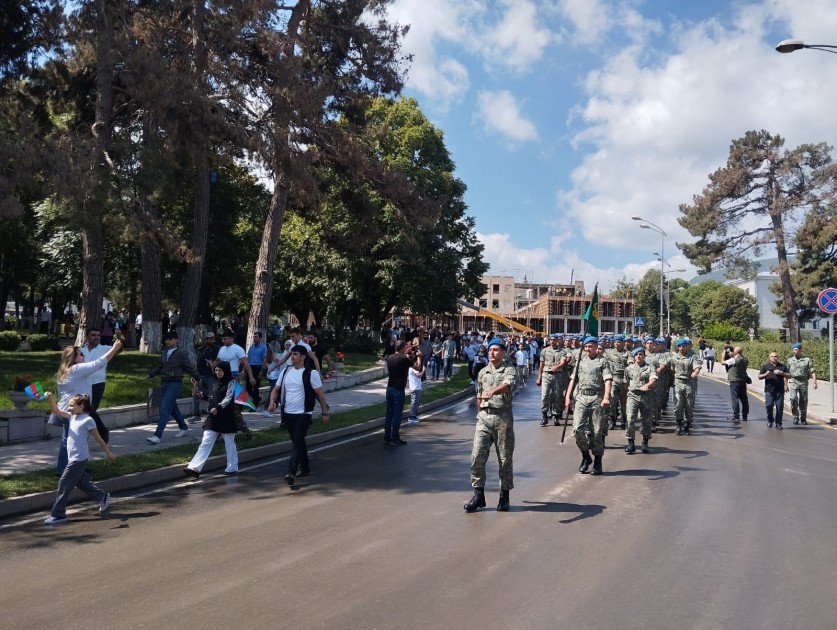 Xankəndidə hərbçilərin yürüşü təşkil olundu -FOTOLAR