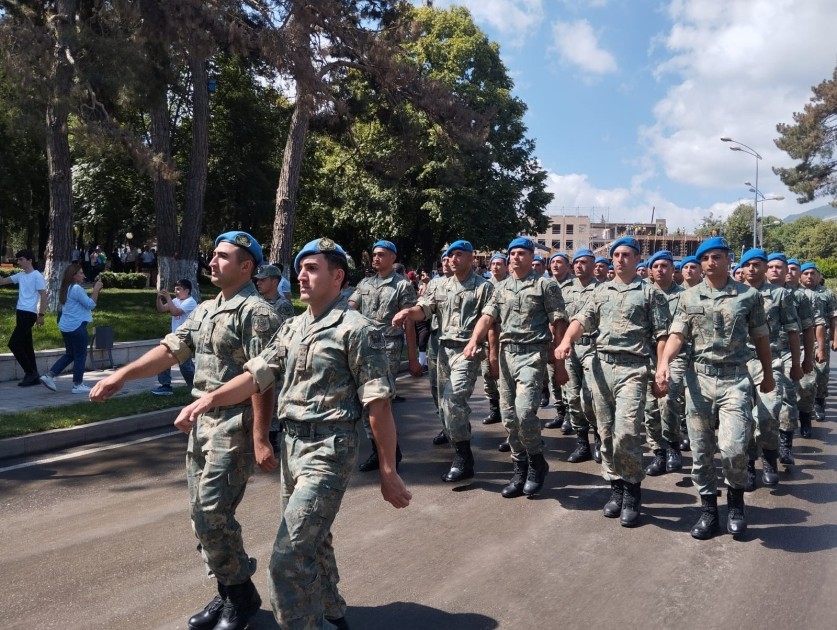 Xankəndidə hərbçilərin yürüşü təşkil olundu -FOTOLAR