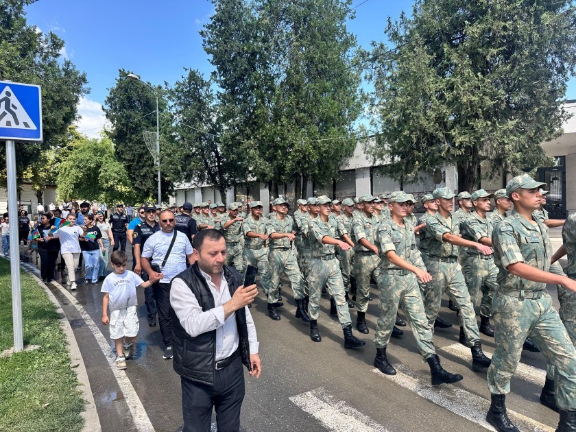 Xankəndidə hərbçilərin yürüşü təşkil olundu -FOTOLAR