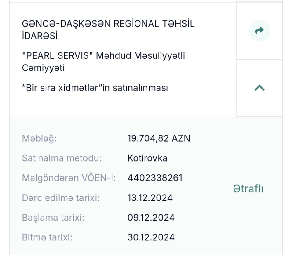 Gəncə-Daşkəsən Regional Təhsil İdarəsində 4 ayda 221 min manatlıq "alış-veriş" edilib /Görün nəyə xərclənib