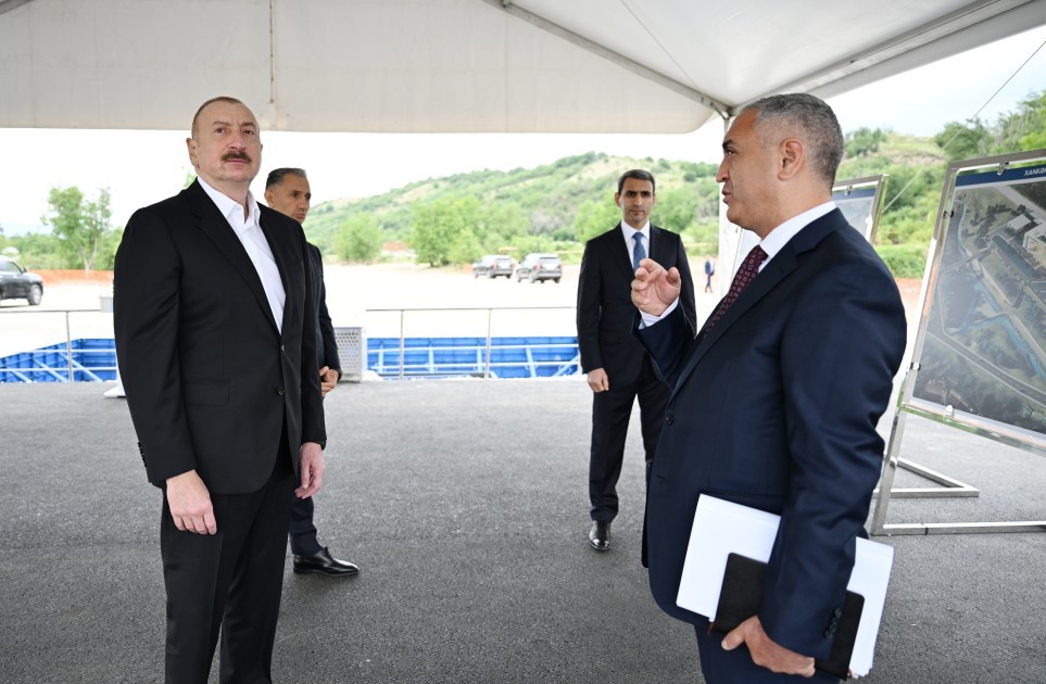 Prezident Xankəndi Dəmir Yolu və Avtovağzal Kompleksinin təməlini qoydu -FOTOLAR