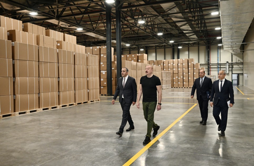 Prezident Ağdamda tütün məmulatlarının istehsalı müəssisəsinin açılışında -FOTOLAR