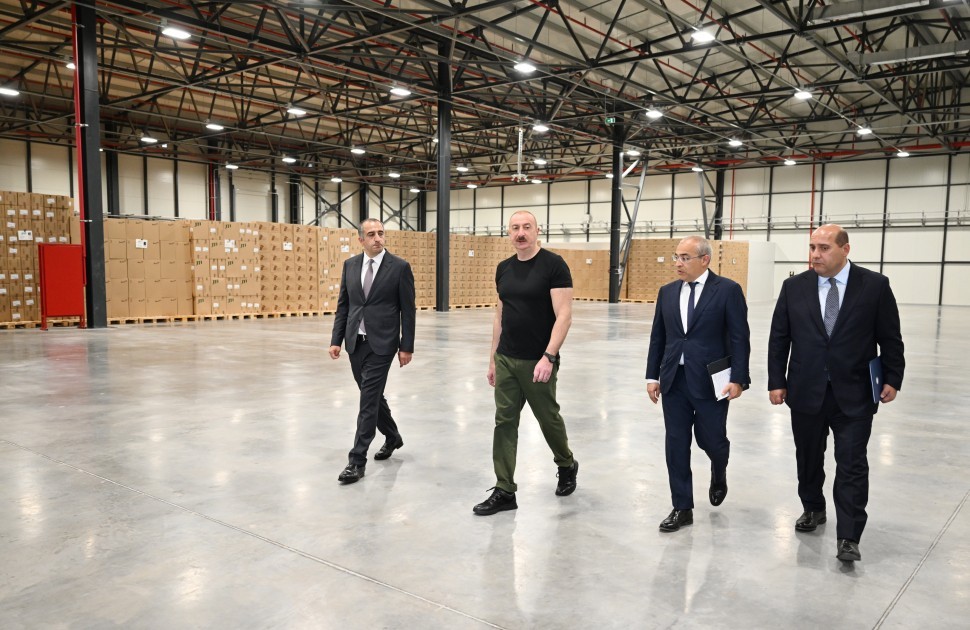 Prezident Ağdamda tütün məmulatlarının istehsalı müəssisəsinin açılışında -FOTOLAR