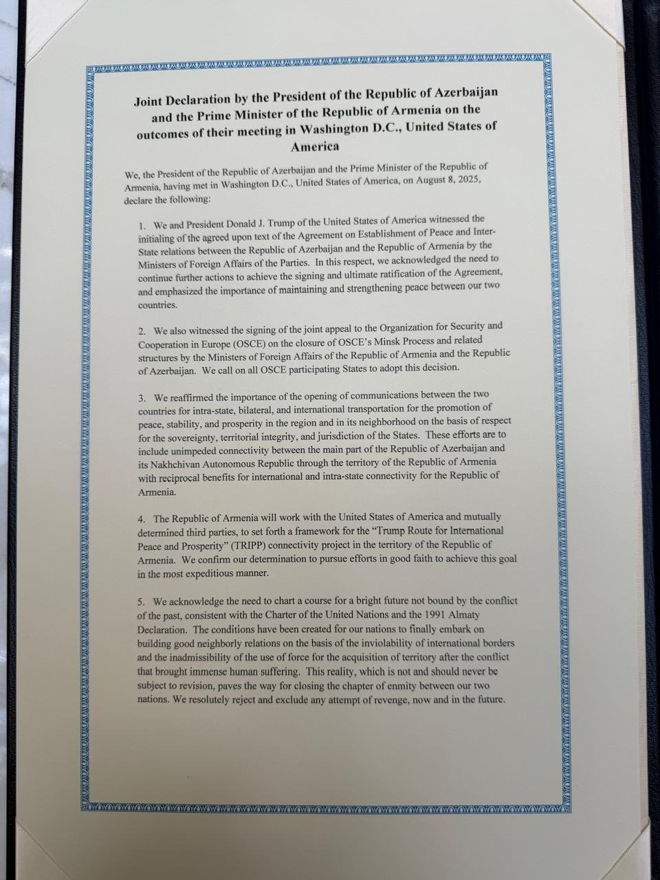 Regionun tarixini dəyişən sənəd və imzalar -FOTOLAR