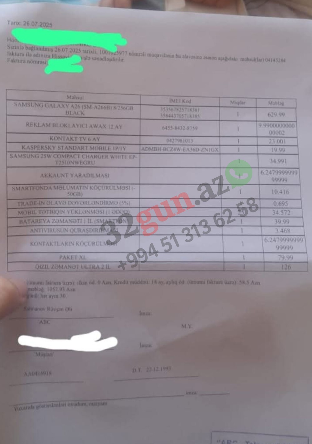 “Kontakt Home” mağazasında müştəriyə bildirilmədən əlavə ödənişlər daxil edilib