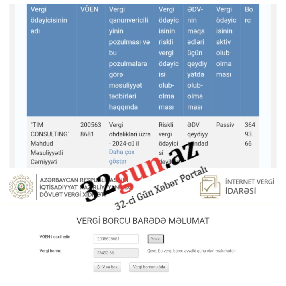 ADAU bu  şirkətlə müqavilə bağladı -vergi borcu var + FOTOFAKT