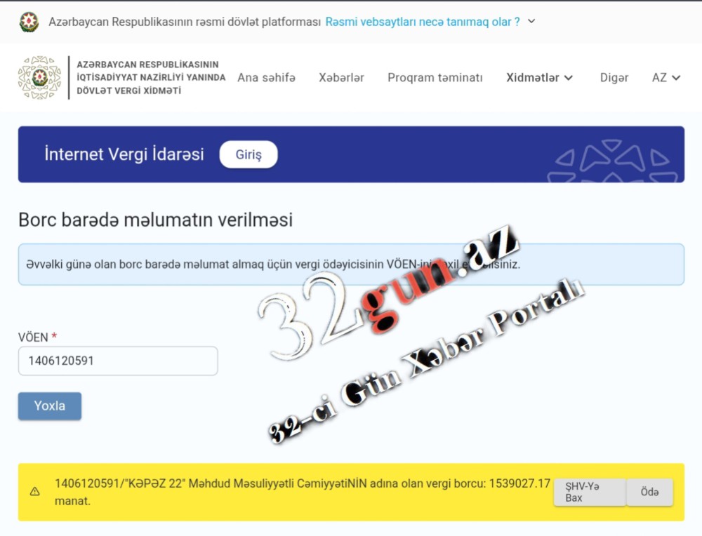 10 manatlıq MMC-nin dövlətə1.5 milyon manat vergi borcu üzə çıxıb/ FOTO