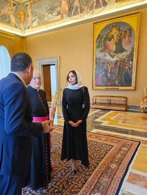 Mehriban Əliyeva Roma Papası ilə görüşdü -FOTOLAR