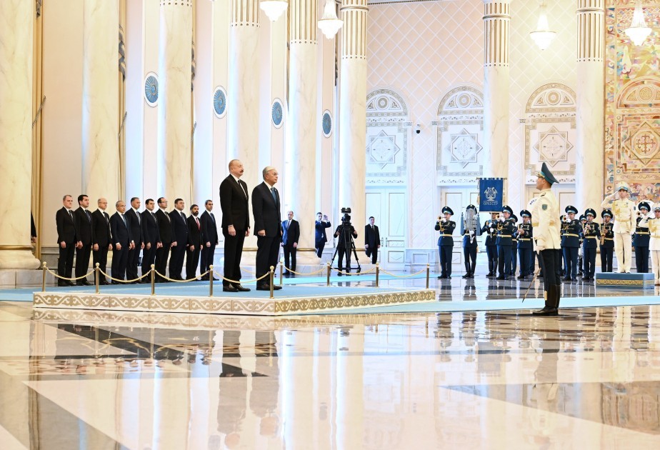 Astanada İlham Əliyevin rəsmi qarşılanma mərasimi oldu -VİDEO (YENİLƏNİB-FOTOLAR)