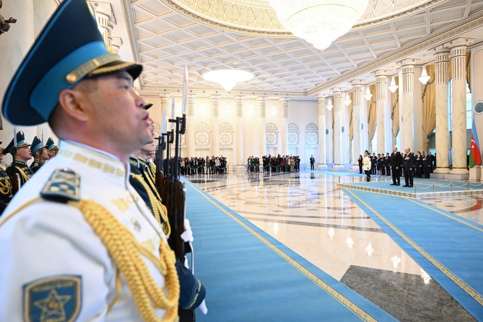 Astanada İlham Əliyevin rəsmi qarşılanma mərasimi oldu -VİDEO (YENİLƏNİB-FOTOLAR)