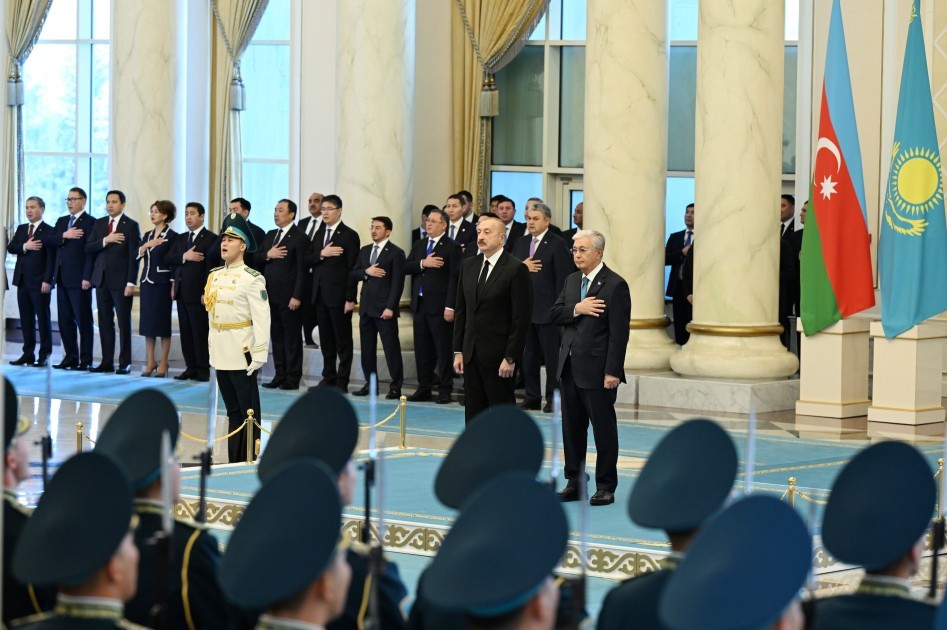Astanada İlham Əliyevin rəsmi qarşılanma mərasimi oldu -VİDEO (YENİLƏNİB-FOTOLAR)