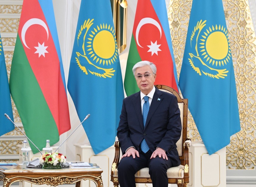 İlham Əliyevin Tokayevlə təkbətək görüşü oldu -FOTOLAR
