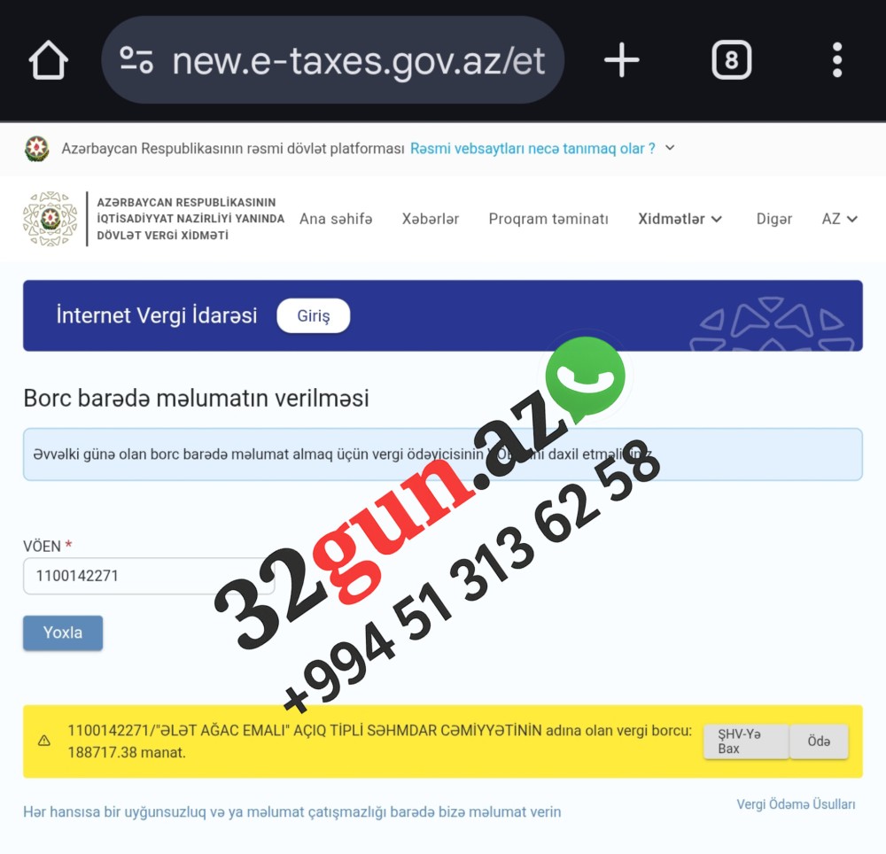 "ƏLƏT AĞAC EMALI" vergi borcu üzə çıxdı-  189 min manat + FOTO