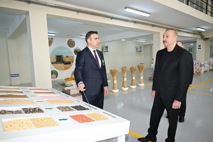 Dövlət başçısı Sabirabadda toxum istehsalı müəssisəsinin fəaliyyəti ilə tanış oldu - FOTOLAR