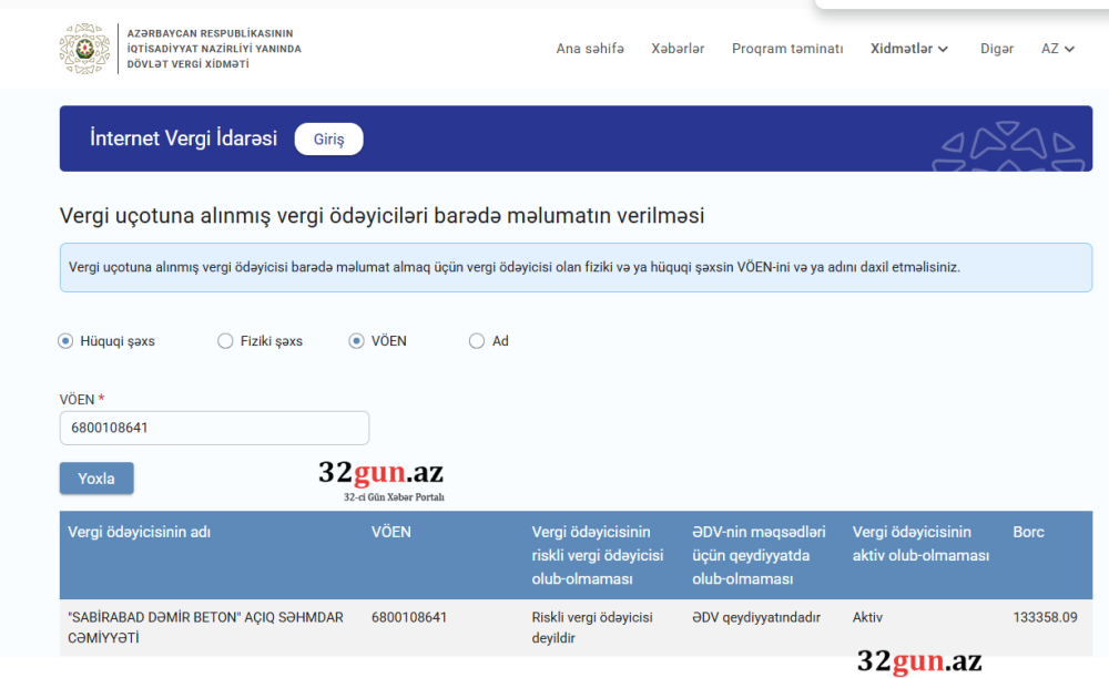 “Sabirabad Dəmir Beton” ASC-nin vergi borcu üzə çıxıb