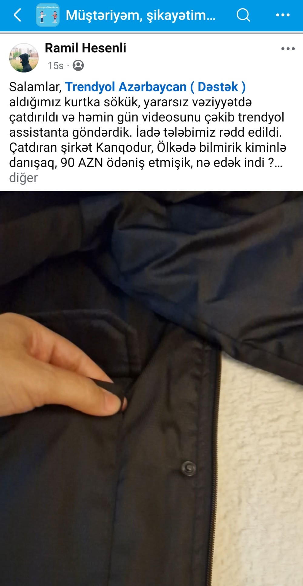 Müştəri Şikayəti: "Trendyol Azərbaycan" Yararsız Malları Qəbul Etmir – 90 AZN Zərər