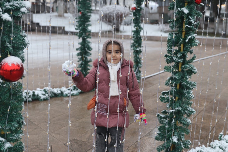 Xankəndiyə ilk qar yağdı -FOTOLAR