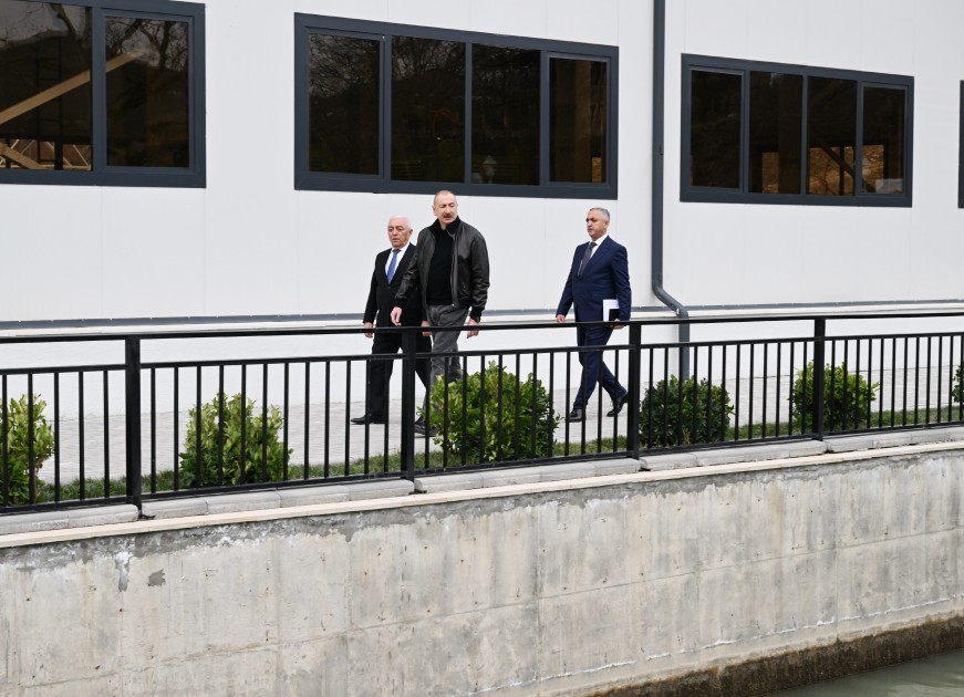 Prezident “Qozlukörpü” SES-in açılışında- YENİLƏNİB (FOTOLAR)